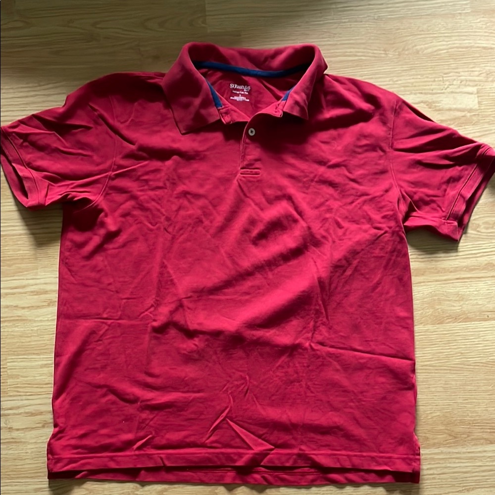 St. John's Bay Red Polo Shirt Classic Cotton Blend